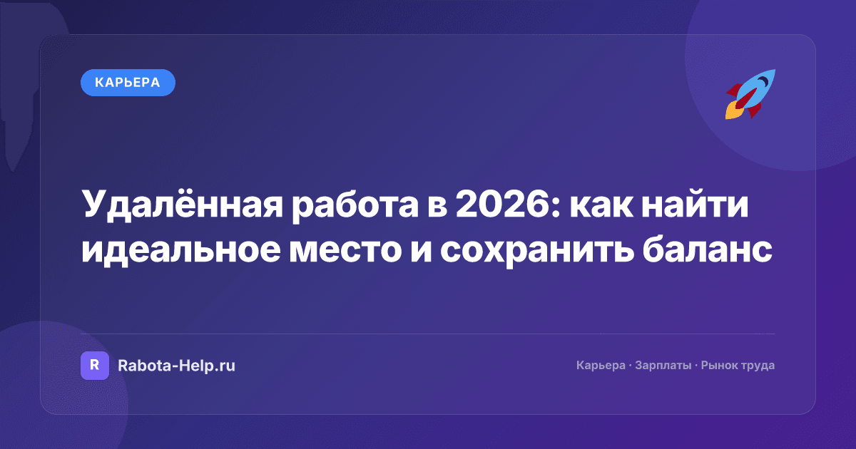 Удалённая работа в 2026: как найти идеальное место и сохранить баланс