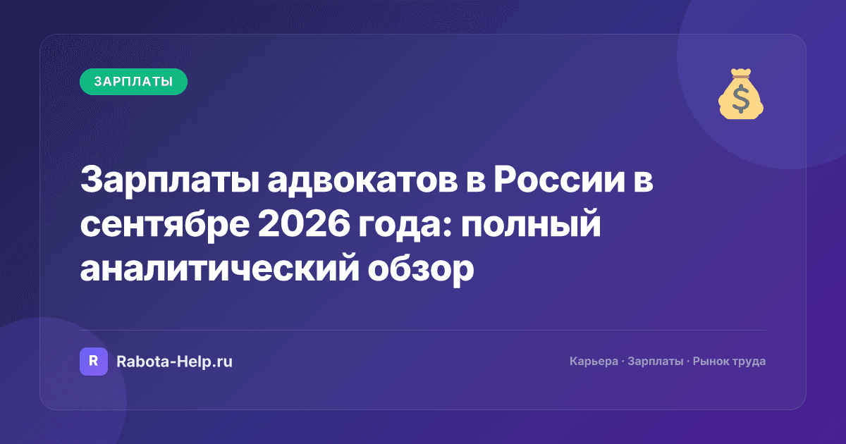 Зарплаты адвокатов в России в сентябре 2026 года: полный аналитический обзор